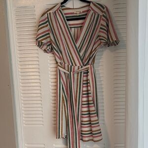 Striped Multicolor Midi Dress